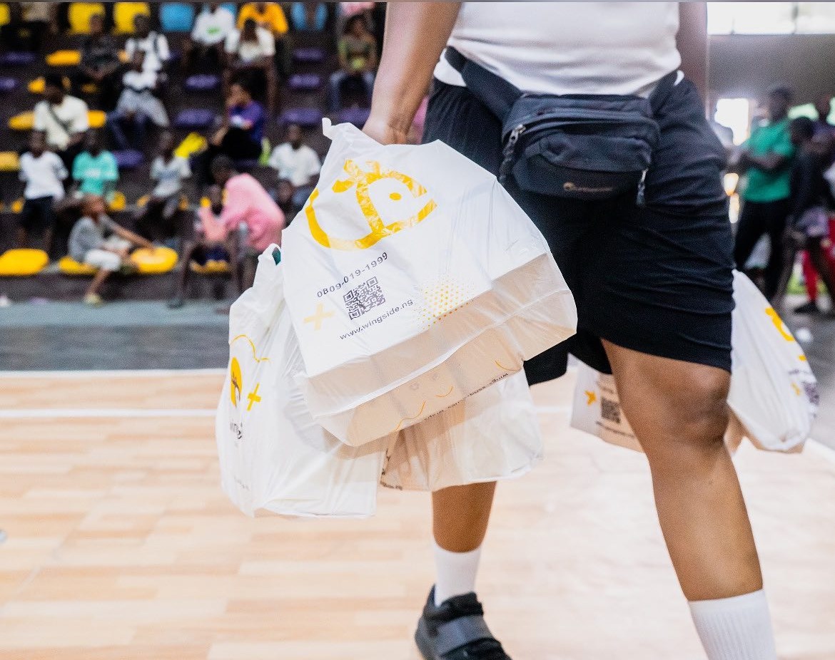 Large group of volunteers at outdoor event